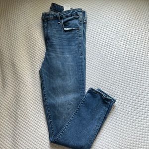 A&F High Rise Super Skinny Medium Wash Jeans
